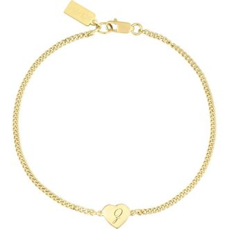 Set & Stones Emerson Initial Heart Bracelet in Gold /Z at Nordstrom