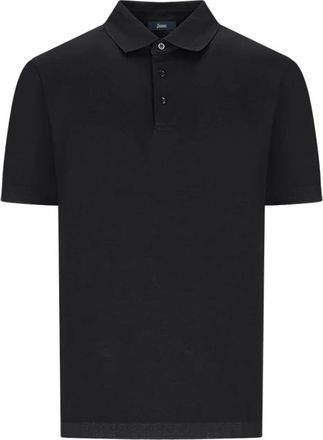 Herno Polo Shirt met Jersey Knit Effect - Heren - Polos - Zwart - M - Katoen - Tops