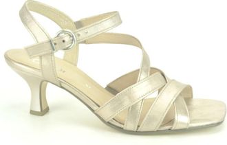 Gabor Fijne Gouden Sandaal met Band - Dames - Sandalen met hakken - Geel - 40 1/2 EU - Schoenen