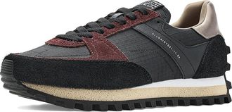 AllSaints Viggo Runner Womens Shoes Black/Silver/Red : 10 M, Suede