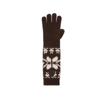 Moncler Moncler Jacquard Knit Gloves, Women, Brown, Size: One Size