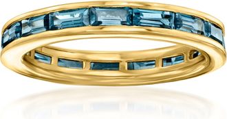 Ross-Simons London Blue Topaz Eternity Band in 18kt Gold Over Sterling