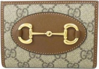 Gucci Pre-owned GG Supreme Bi-fold Portemonnee - Dames - Vintage Accessoires - Bruin - ONE Size - Vintage