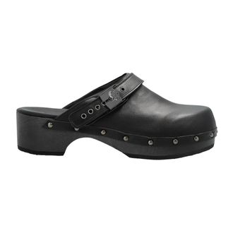 Scholl Pescura Robin Leren Muilen - Dames - Klompen - Zwart - 39 EU - Leer - Schoenen