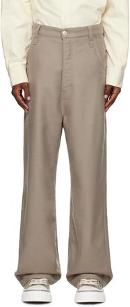 AMI｜SLACKS Gray Large Trousers by AMI Paris on Sale