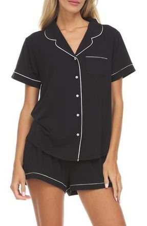 Flora Nikrooz Annie Shirt & Shorts 2-Piece Pajama Set in Black at Nordstrom Rack, Size X-Large