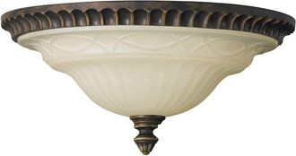 Netlighting Drawing Room 2 Light Flush Ceiling Light Walnut E27