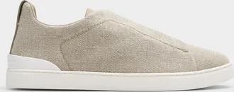 Ermenegildo Zegna Mens Triple Stitch TM canvas sneakers Men