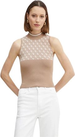 Guess Lise Top - Dames - Tops zonder mouwen - Bruin - L - Spandex - Tops