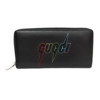 Gucci Pre-owned Blade Embroidery Long Wallet - unisex - Vintage Accessoires - Zwart - ONE Size - Leer - Vintage