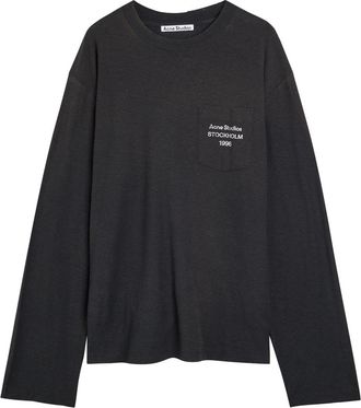 Acne Studios Logo Long Sleeve Cotton-blend T-shirt - Black - XL