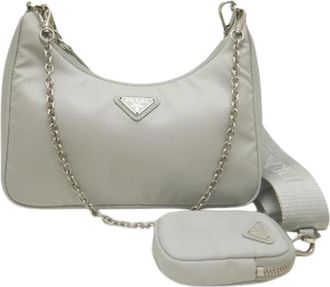Prada Pre-owned Vintage Schoudertas - Dames - Vintage Schoudertas - Grijs - ONE Size - Nylon - Vintage