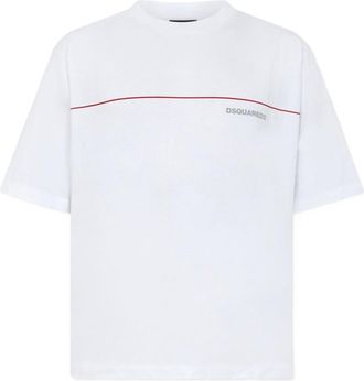 Dsquared2 White Crewneck Logo Print T-Shirt