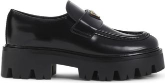 Prada Leren Loafers met Geborstelde Finish - Dames - Loafers - Zwart - 37 EU - Leer - Schoenen