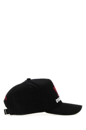Dsquared2 Mens Black Gabardine Baseball Cap Nero Exterior: Cotton Cappelli Hat