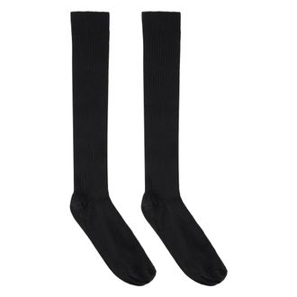 Red Valentino Socks, female, Black, Size: S/M Long Ribbed Socks