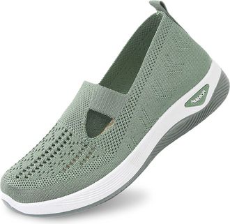 Generic Womens Summer Mesh Slip-On Sneakers, Round Toe Glitter Breathable Casual Shoes, Anti-Slip Comfort Walking Shoes, Lightweight Fashion Easy-On Flats