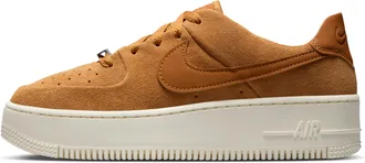 Nike Womens Air Force 1 Sage Low Shoes in Brown | AR5339-701