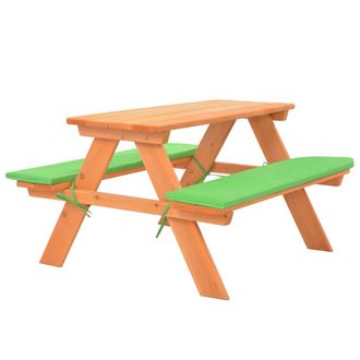 vidaXL Vidaxl - Mesa De P&iacute;cnic Para Ni&ntilde;os Con Bancos Madera Abeto 89x79x50 Cm