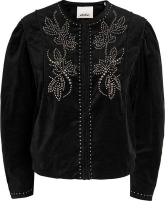 Isabel Marant Pietra Stud-embellished Velvet Jacket - Black - 34 (UK6 / XS)