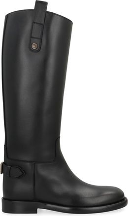 Burberry Womens Cavalier Leather Boots Black Calfskin