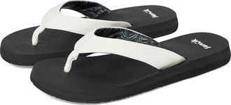 Sanuk Yoga Mat II Womens Sandals White/Black : 11 B - Medium, Faux Leather