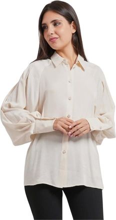 Fracomina Camicia svasata in viscosa - - Blouses & Shirts - Donna - Beige - XL