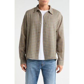 Frame Denim Plaid Wool Button-Up Shirt in Blue/Beige Plaid at Nordstrom Rack, Size Xx-Large