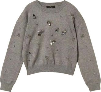 Twinset Actitude Geborduurd Breiwerk - Dames - Truien - Grijs - Maat: L Wol