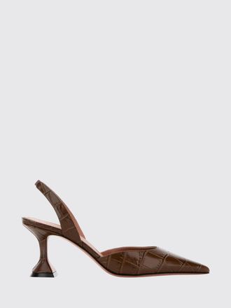 Amina Muaddi Holli Croc-Print Leather Slingback Pumps