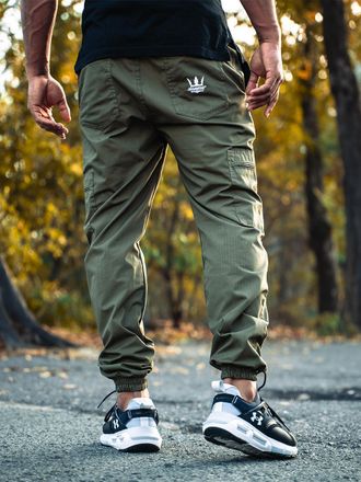 OEM Pantaloni Cargo Jogger Khaki Jigga Wear Crown Ripstop Xxl
