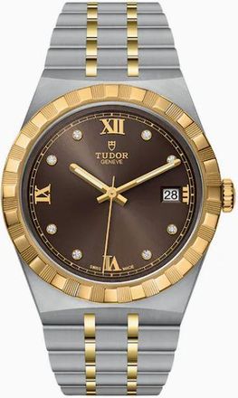 Tudor Automatic Diamond Brown Dial Watch M28503-0008