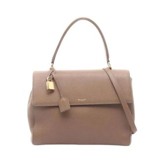 Saint Laurent Pre-owned Handbags, female, Beige, Size: ONE SIZE Pre-owned Vintage Leather Handbag