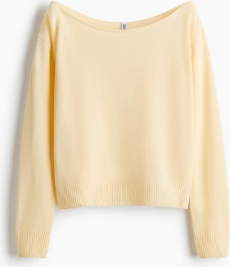 H&M Schulterfreier Pullover - Yellow