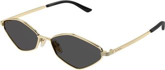 Gucci Ovale Zonnebril - unisex - Accessoires - Geel - Maat: 56 MM Nylon
