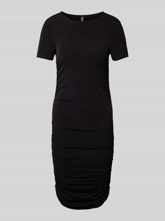 Pieces eng anliegendes Midikleid mit Seitenraffung Modell MADISON in Black, Gr&ouml;&szlig;e M