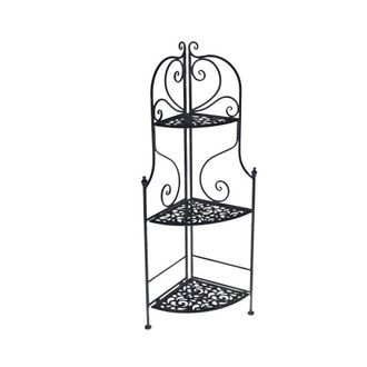 Vacchetti Vacchetti - Jessica Estanter&iacute;a De Esquina De Metal Negro 3 Estantes Cm48x33h120