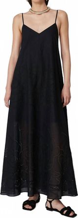 Sfizio Embroidery Long Dress In Black