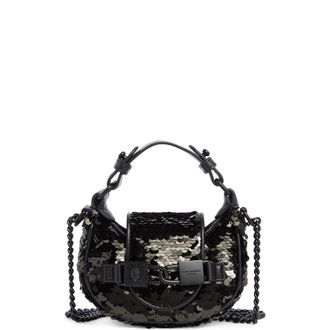 Kurt Geiger Micro Kingsley Sequin Hobo Bag in Black at Nordstrom Rack