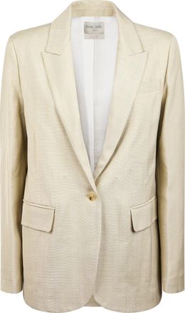Forte_Forte Textured Viscose Hopsack Jacket with Notched Lapels