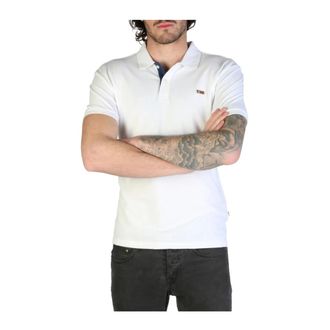 Napapijri Tops, Heren, Wit, S, Katoen, Heren Slim Fit Polo Shirt