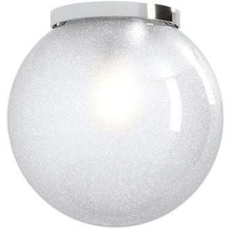 Top-Light Plafoniera Contemp Glitter Metallo Cromo Vetro Soffiato Trasp 1 Luce E27 25Cm