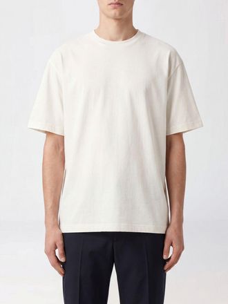Yohji Yamamoto T-shirt a maniche corte in cotone con scollo a girocollo e spalle scese