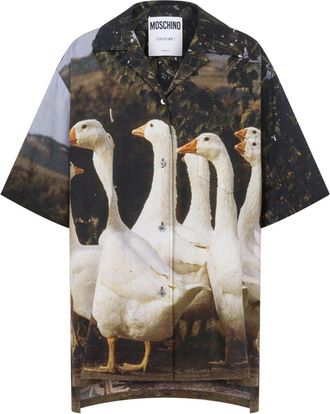 Moschino Camicia con stampa grafica - Marrone