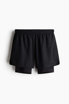 H&M Double-layered Sports Shorts With Drymove in Black at Nordstrom, Size Xxx-Large