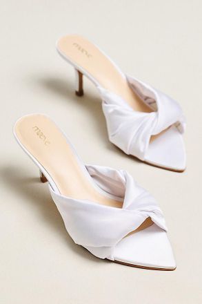 Maeve Satin Wrapped Mule Heels