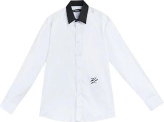 Karl Lagerfeld Camicia Monogramma - Heren - Zakelijke Overhemden - Veelkleurig - 3XL - Katoen - Overhemden