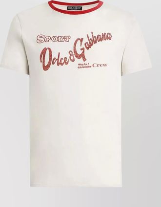 Dolce & Gabbana contrast collar crew neck graphic print t-shirt