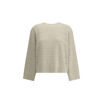 Brunello Cucinelli White Cashmere Cashmere Womens Sweater