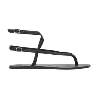 Maneb&igrave; Schoenen, Dames, Zwart, 37 EU, Leer, Sandalen met leren bandjes